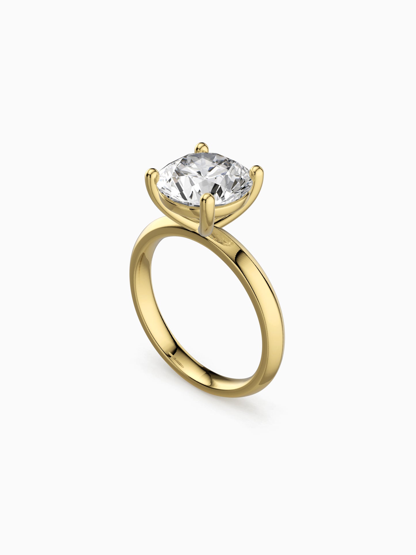 Lab-Grown Diamond Round Cut Solitaire Ring High Clarity (VS1 F Color)