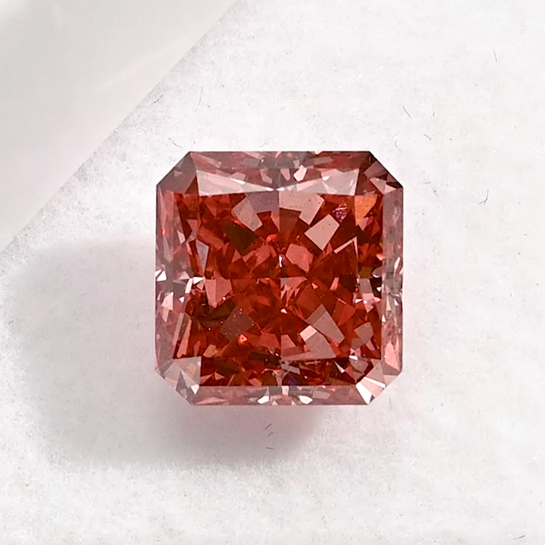 4.3 Carat Fancy Dark Pink Radiant Lab-Grown Diamond