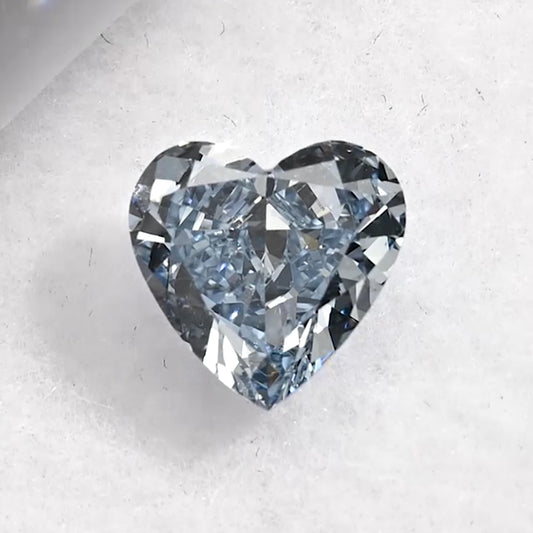 1.09 Carat Fancy Blue Heart Shaped Lab Grown Diamond