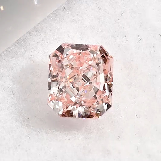 1.15 Carat Fancy Intense Orangy Pink Radiant Lab Grown Diamond