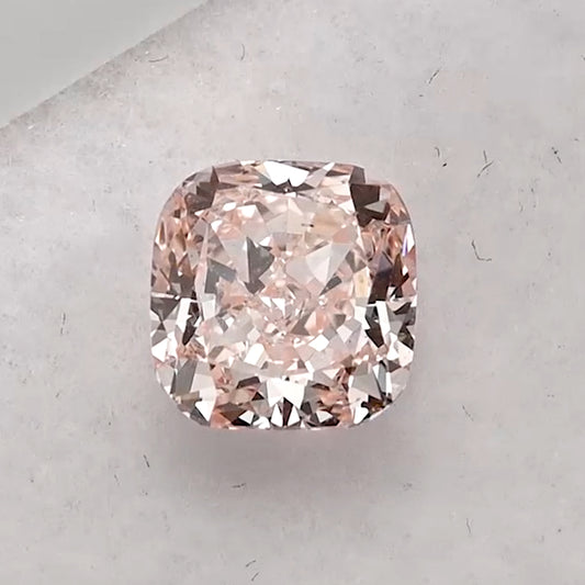 0.84 Carat Fancy Light Pink Cushion Cut Lab Grown Diamond