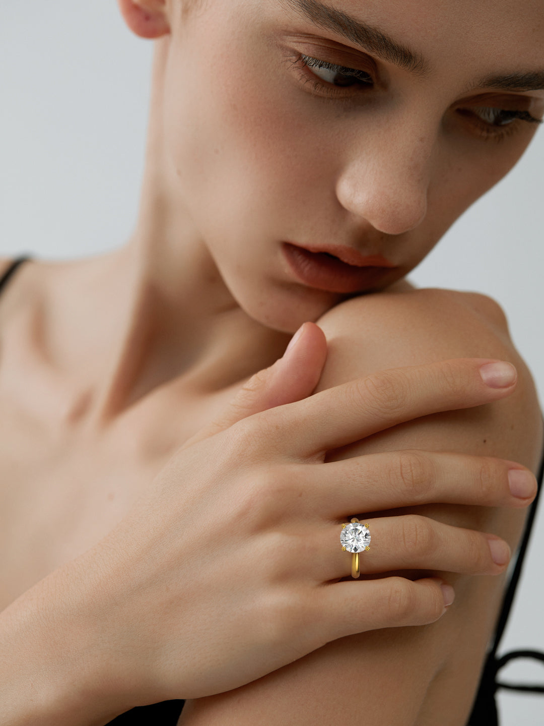 Lab-Grown Diamond Round Cut Solitaire Ring High Clarity (VS1 F Color)