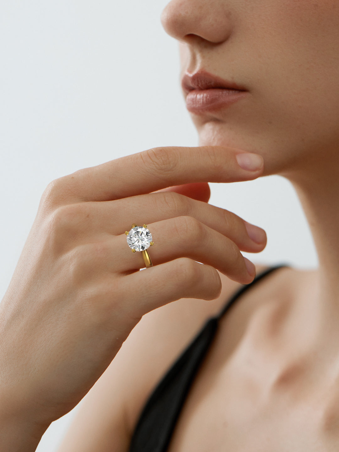Lab-Grown Diamond Round Cut Solitaire Ring High Clarity (VS1 F Color)
