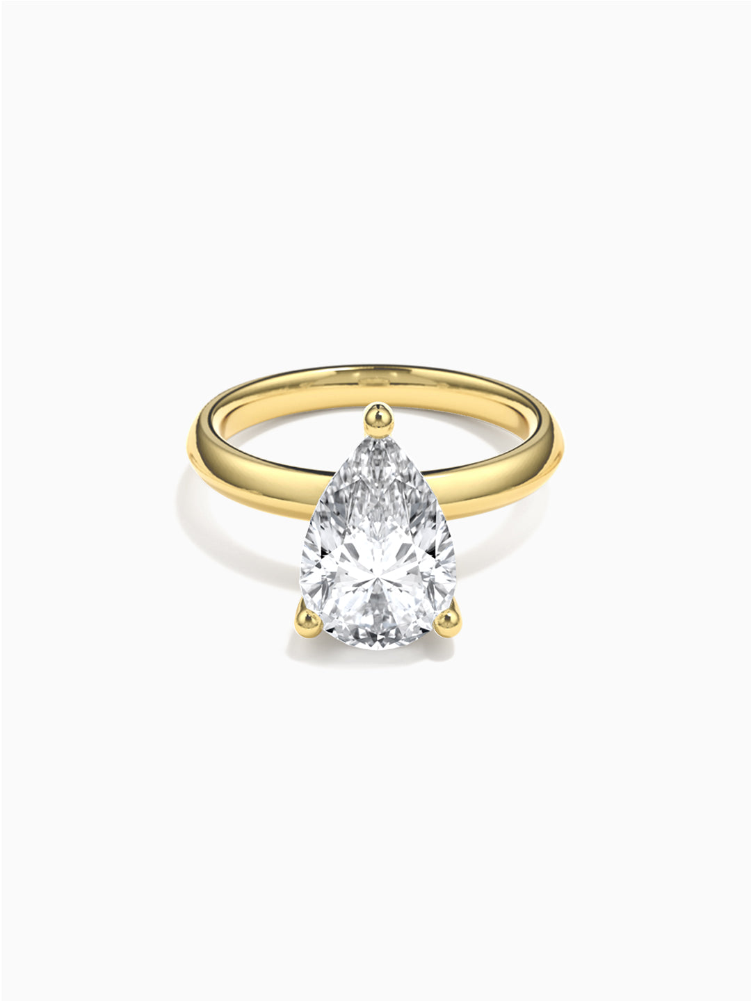 1ct Pear Shaped Lab Grown Diamond Ring 18K Gold Set