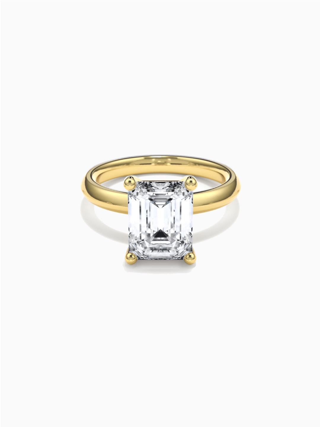 1ct Emerald Cut Lab Grown Diamond Ring 18K Gold Set