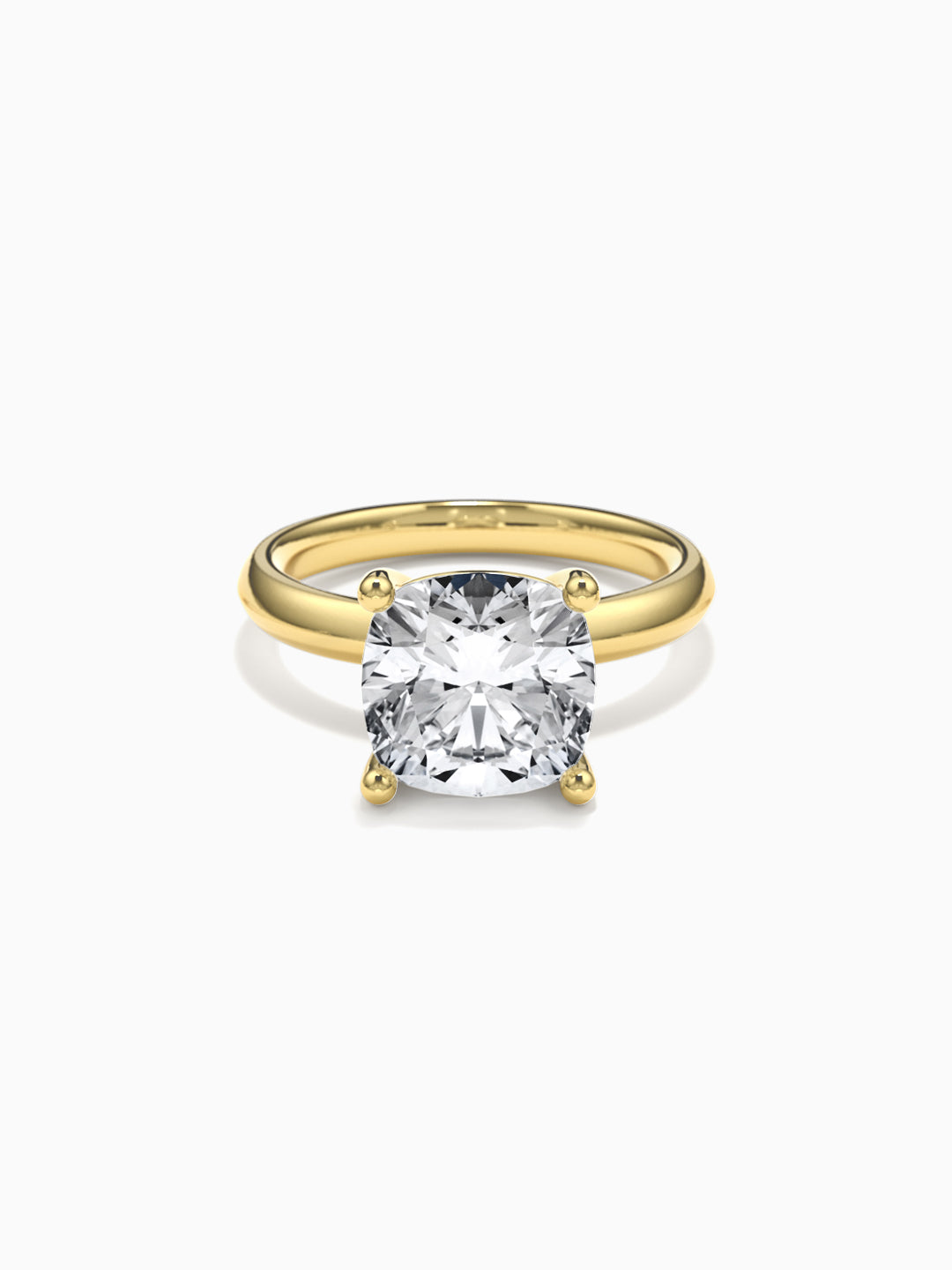 1ct Cushion Cut Lab Grown Diamond Ring 18K Gold Set