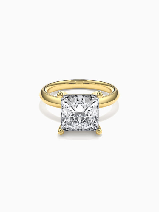 1.5 Ct Princess Cut Lab Grown Diamond Ring 18K Gold Set