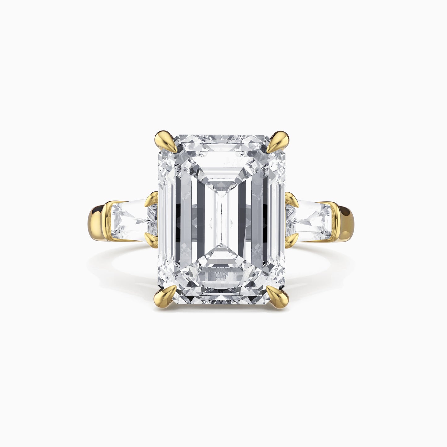 5 Ct Emerald Cut Lab Grown Diamond Ring 18K Gold Set