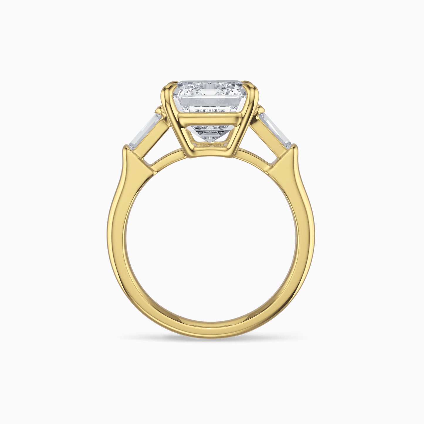 5 Ct Emerald Cut Lab Grown Diamond Ring 18K Gold Set