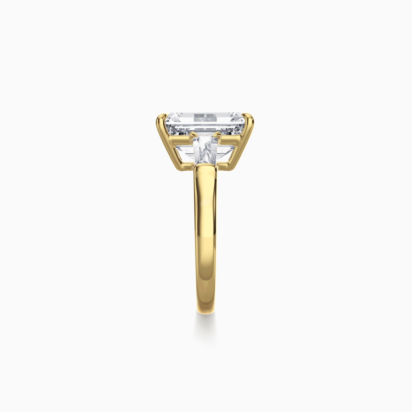 5 Ct Emerald Cut Lab Grown Diamond Ring 18K Gold Set