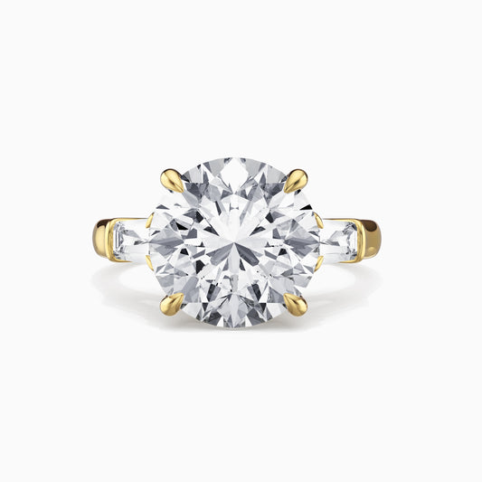 5 Ct Round Lab Grown Diamond Ring 18K Gold Set