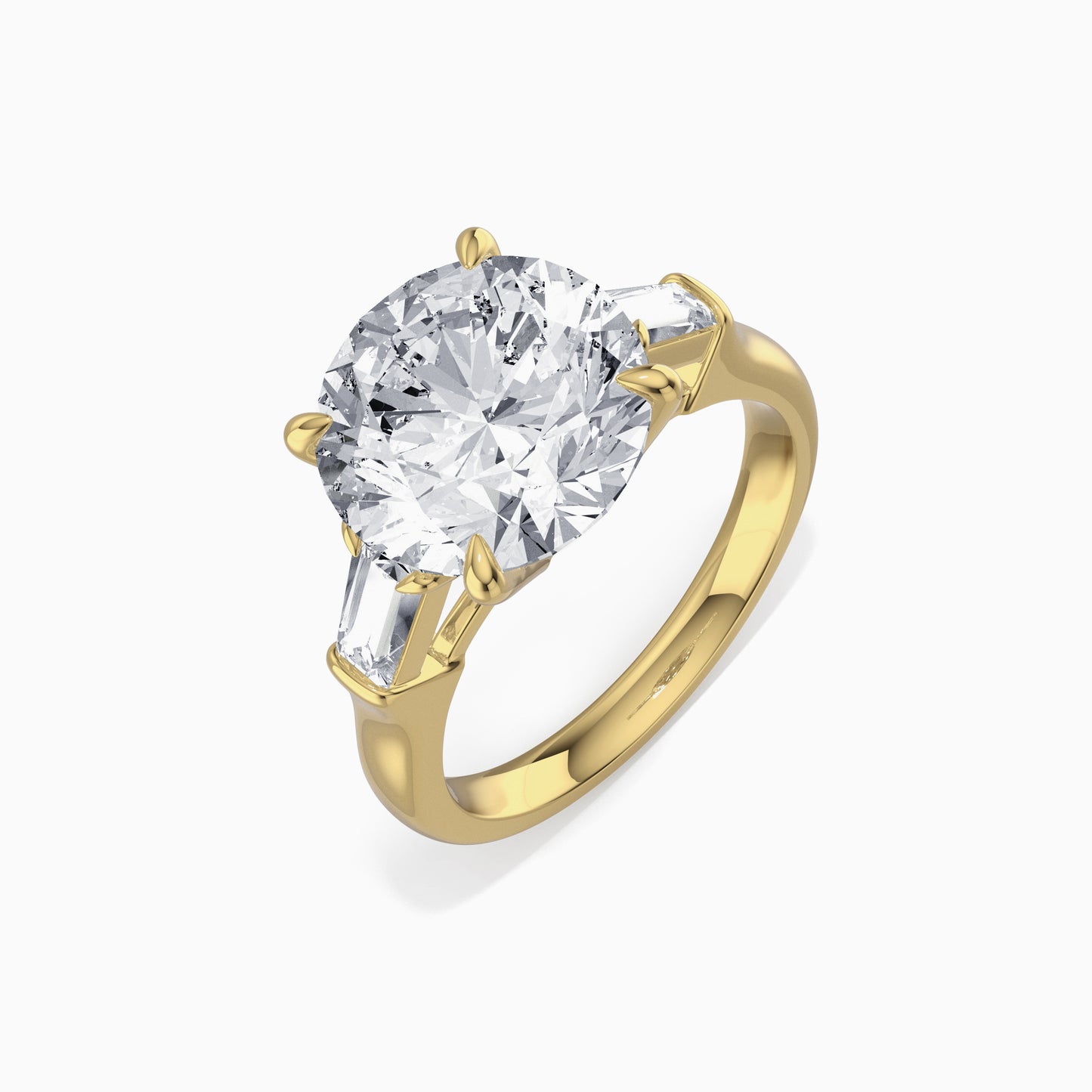 5 Ct Round Lab Grown Diamond Ring 18K Gold Set