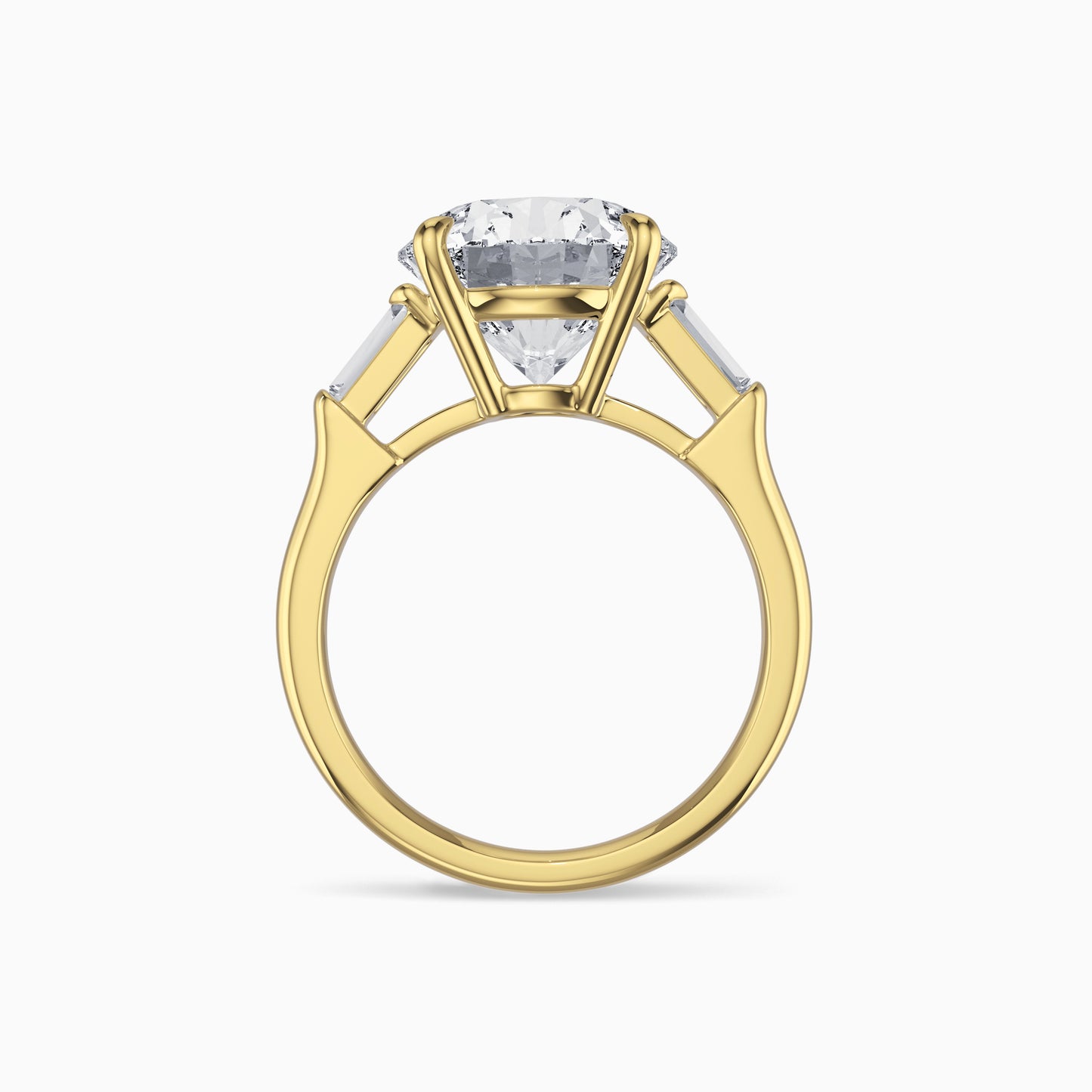 5 Ct Round Lab Grown Diamond Ring 18K Gold Set