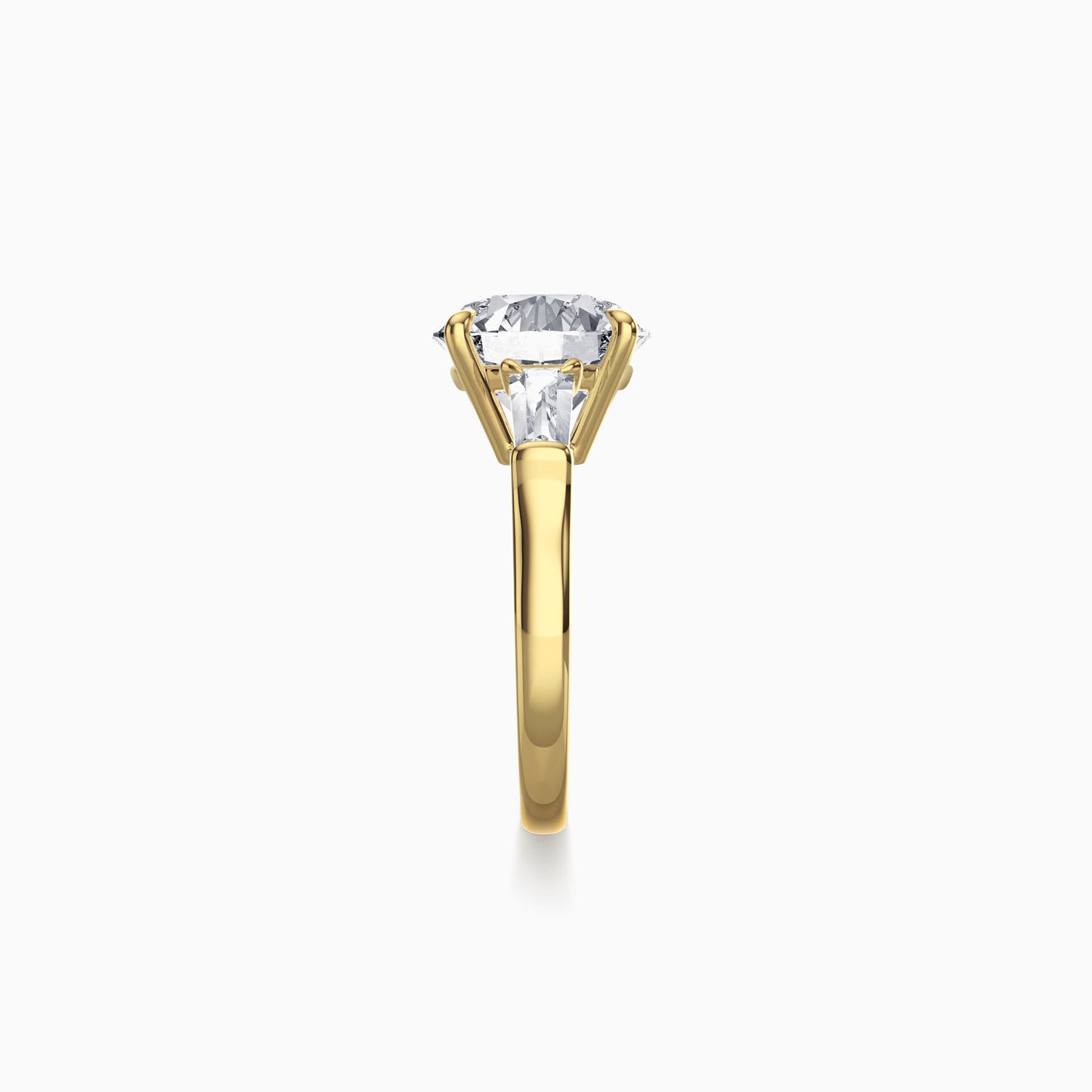 5 Ct Round Lab Grown Diamond Ring 18K Gold Set