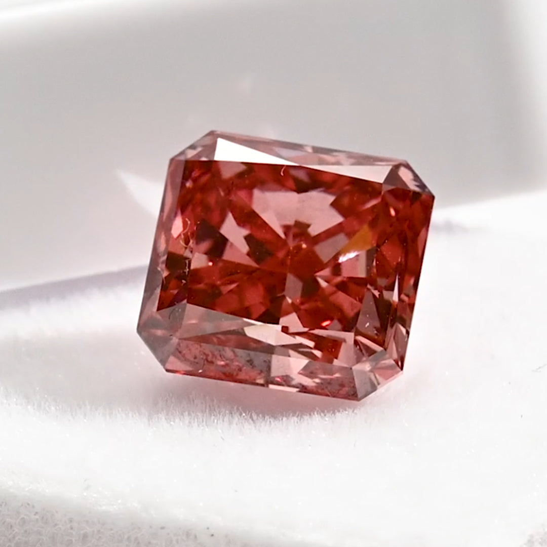 4.3 Carat Fancy Dark Pink Radiant Lab-Grown Diamond