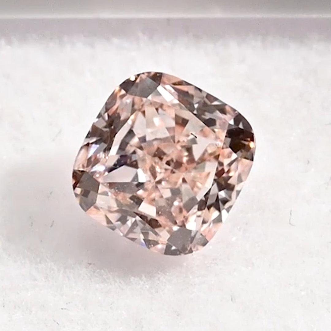 0.84 Carat Fancy Light Pink Cushion Cut Lab Grown Diamond