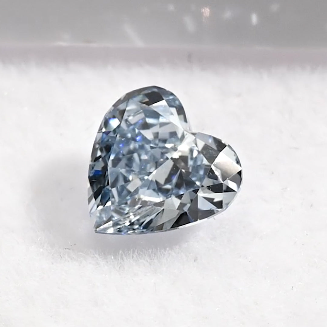 1.09 Carat Fancy Blue Heart Shaped Lab Grown Diamond