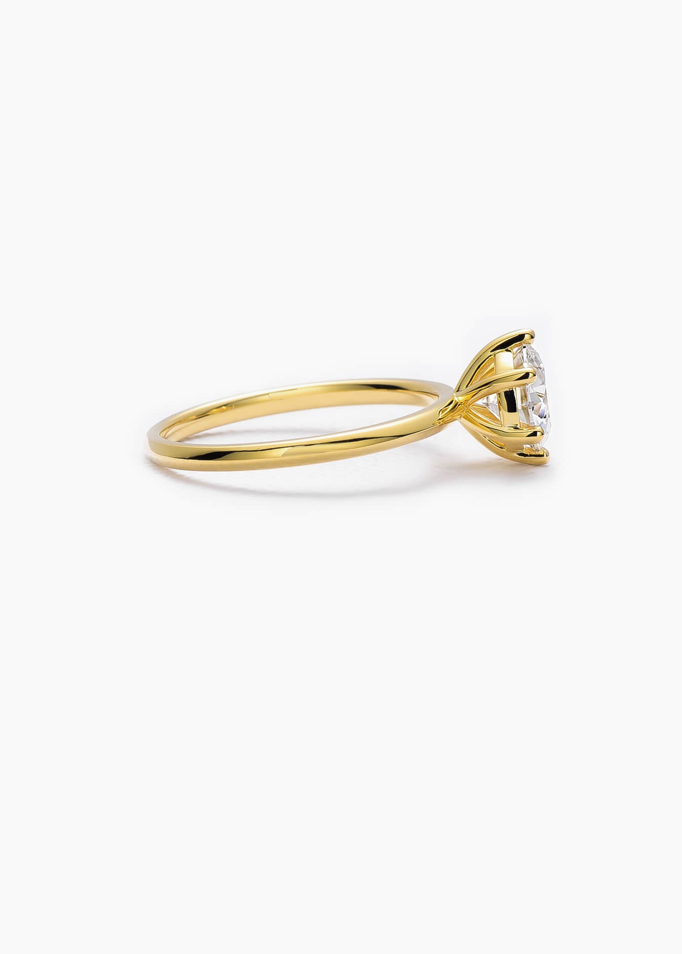 Lab-Grown Diamond Round Brilliant Solitaire Ring 18k Gold（VS F Color)
