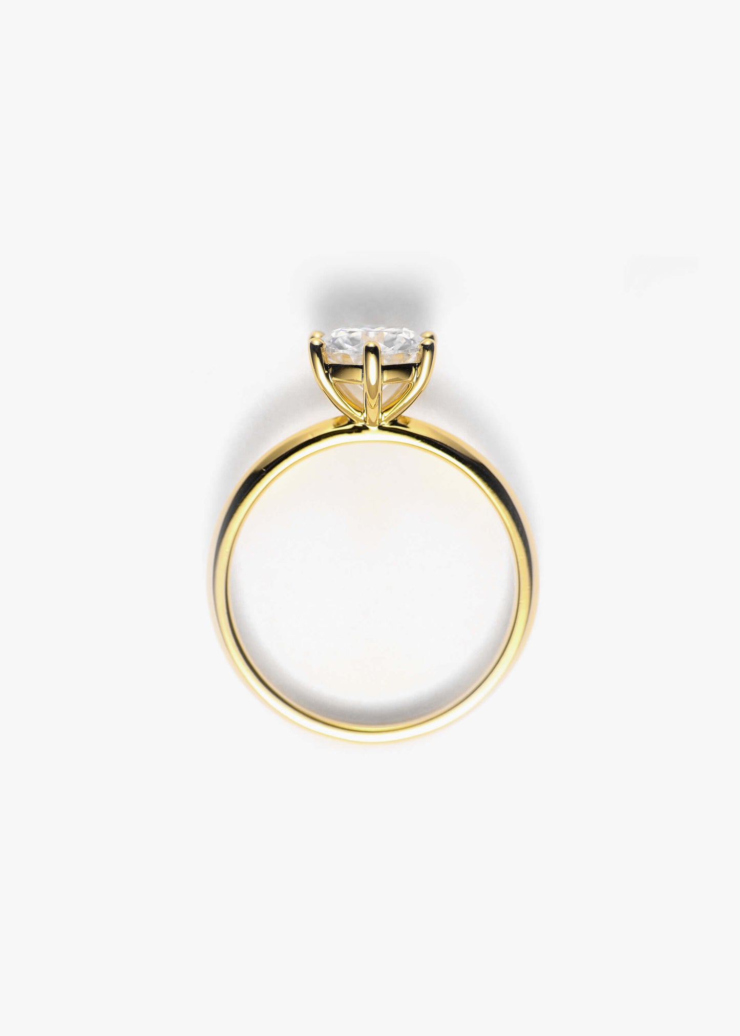 Lab-Grown Diamond Round Brilliant Solitaire Ring 18k Gold（VS F Color)