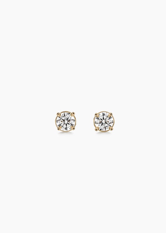 Hiamond 18k Yellow gold Round Diamond Earrings